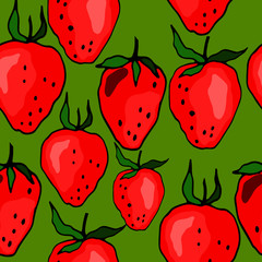 seamless pattern with strawberry berries