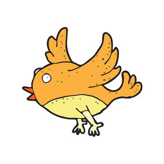 digitally drawn illustration flying bird design. hand drawing style