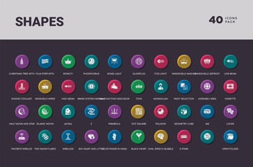 shapes concept 40 colorful round icons set