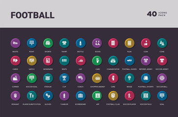 football concept 40 colorful round icons set © Meth Mehr