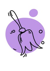 Broom outline icon. linear style sign for mobile concept and web design. Sweeping broom simple line icon. Symbol, illustration. 