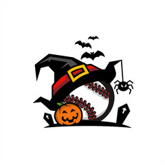 Baseball Halloween Hat Logo 03