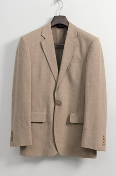 Tan Or Beige Men's Casual Jacket On Hanger