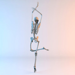 3D Illustration of Happy Dancing Skeleton - 285949986