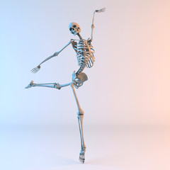 3D Illustration of Happy Dancing Skeleton - 285949999
