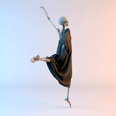 3D Illustration of Happy Dancing Skeleton - 285950102