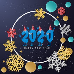 New Years 2020. Happy New Year greeting card. 2020 Happy New Year background.