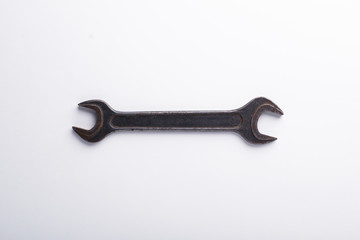old wrench on a white background