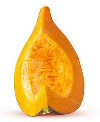 Fresh red hokkaido pumpkin quarter