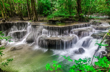 Beautiful waterfall in Thailand. (Huay Mae Kamin Waterfall) at Kanchanaburi Thailand.