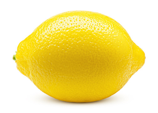 Whole lemon isolated on white background, clipping path, full depth of field