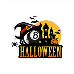 Billiard Halloween Castle Logo 04
