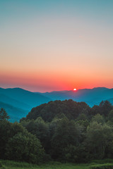 sunset in the mountains