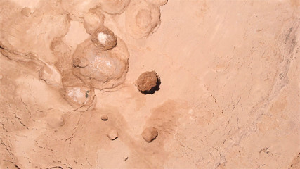 Fototapeta na wymiar Sinkholes in dead sea aerial view