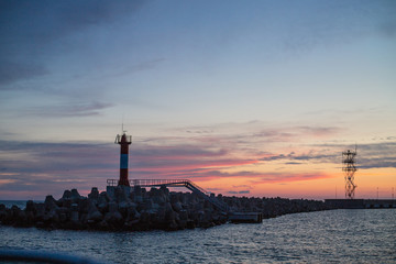 lighthouse at sunset