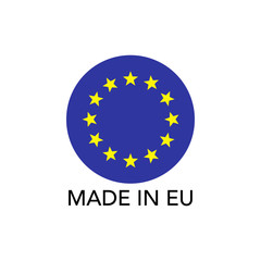 Eu flag icon in flat isolated on white background, europe vector illustration for web site or mobile app