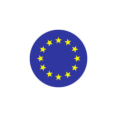 Eu flag icon in flat isolated on white background, europe vector illustration for web site or mobile app