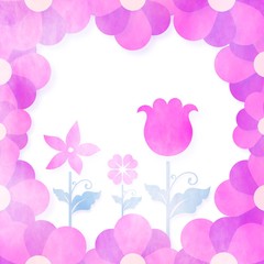 Watercolor flower illustration in purple style