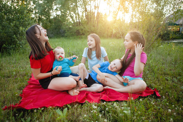 Fototapeta premium Group of teenagers.