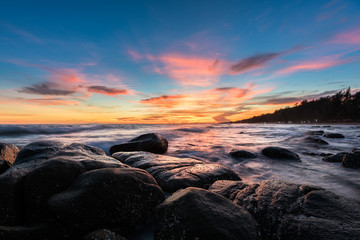 Sunset at the sea, Rayong, Thailand