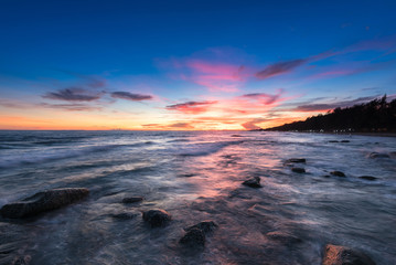 Sunset at the sea, Rayong, Thailand