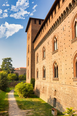 Fototapeta na wymiar The brick castle of Pavia