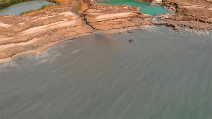 sinkholes and the dead sea Aerial view