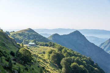 Hut high in the mountain.
