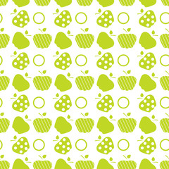 Seamless pattern with apples. Fruit background.