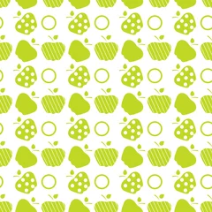 Gordijnen Seamless pattern with apples. Fruit background. © aquamarine_paint