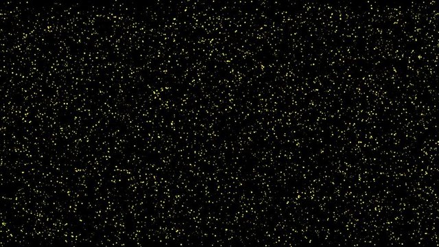 Abstract computer animated color background with many particles flickering in a dark endless space, high resolution render 4k