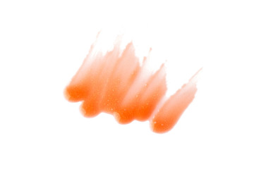 Orange color lip gloss paint on background