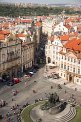 aerial view of the Old Town Square seen from the Clock Tower Czech Republic