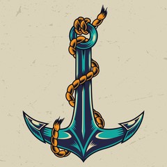 Vintage colorful metal anchor © DGIM studio