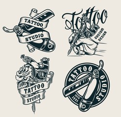 Vintage tattoo studio prints