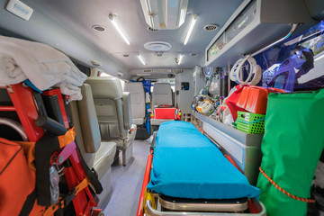Inside of an ambulance for the hospital © CasanoWa Stutio