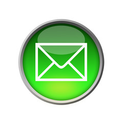 Green Email Web Button Isolated