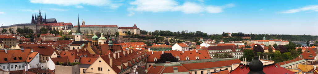 Naklejka na ściany i meble Beautiful City of red roofs - Prague, Czech Republic