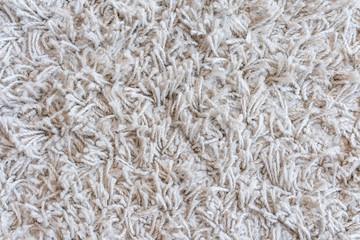 Close up white fur texture or carpet for background