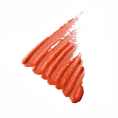 Orange color lip gloss paint on background