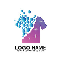 Modern logo design for clothes washing services, laundry logo