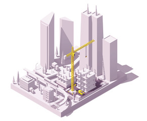 Vector isometric construction site