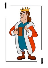 Vector Card number 1 cartoon king