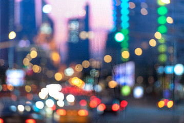 Raining evening in City, Rain, wet Window, drop of water rain on  window