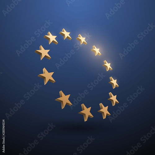 European union gold stars illustration