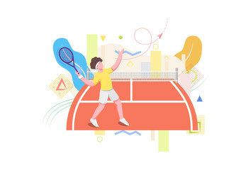 abstract tennis player vector illustration