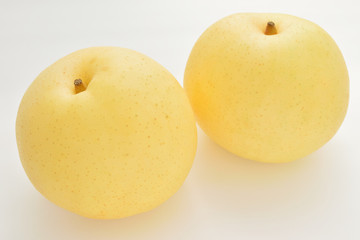 Asian pears on white background