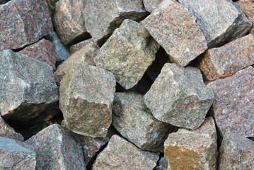 Paving stones, square stones for decorating from natural granite, very bright and beautiful.