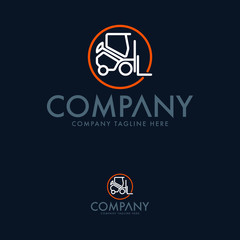 Creative Forklift Logo. Lift Logo Design