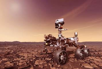 Mars explores the surface of the planet. Elements of this image were furnished by NASA